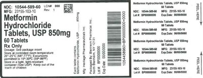 Label 850mg 60ct (Label Metformin HCl Tabs 850mg Bpi(10544 589 60) Heritage(23155 103 10) Rev1)